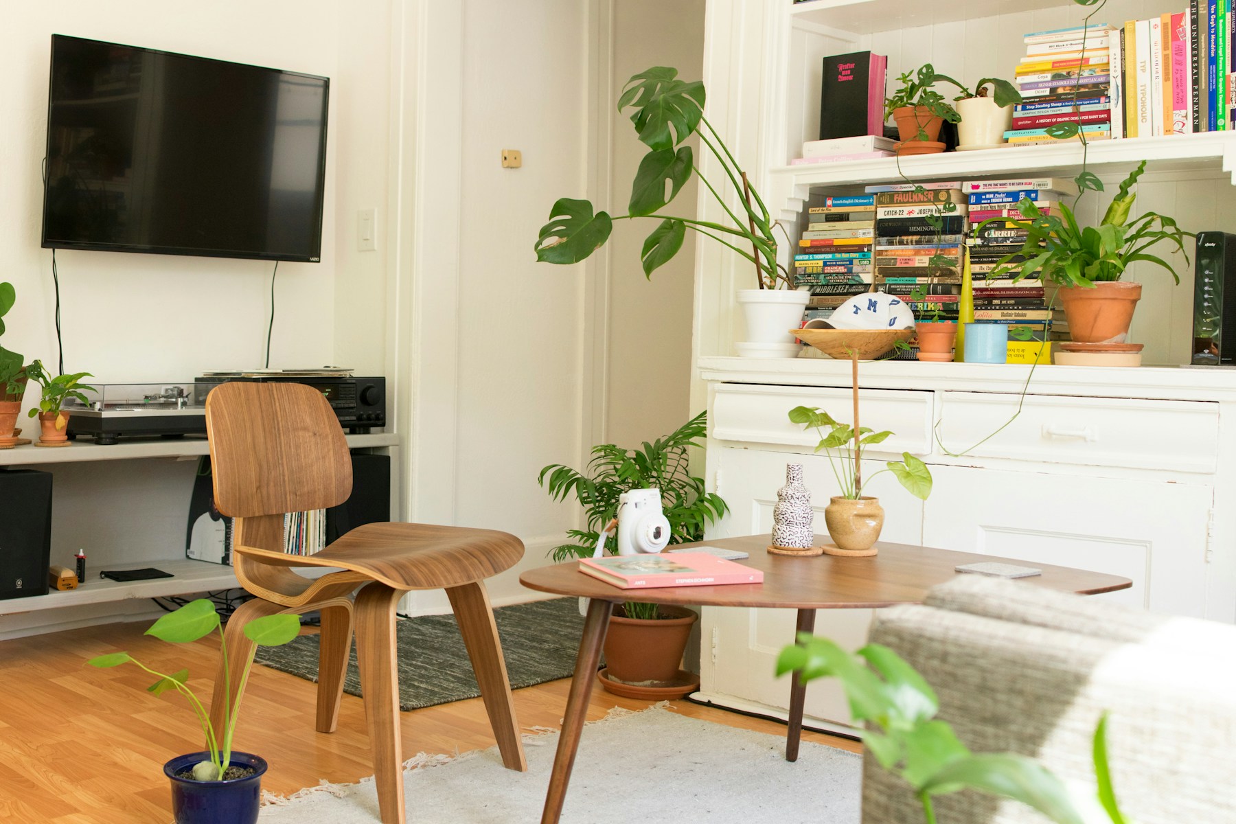 Stay living-room interior with plants, no faces