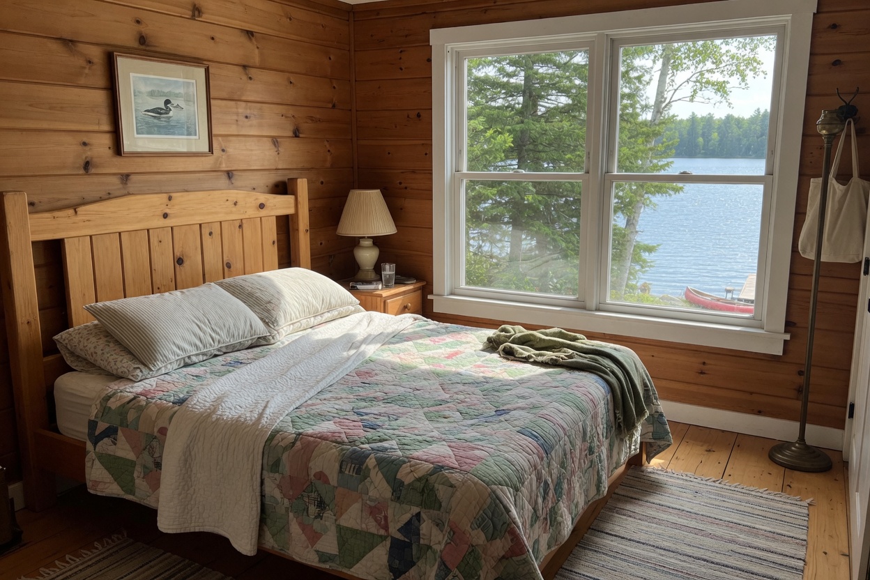 Stay lodging interior or exterior, no faces