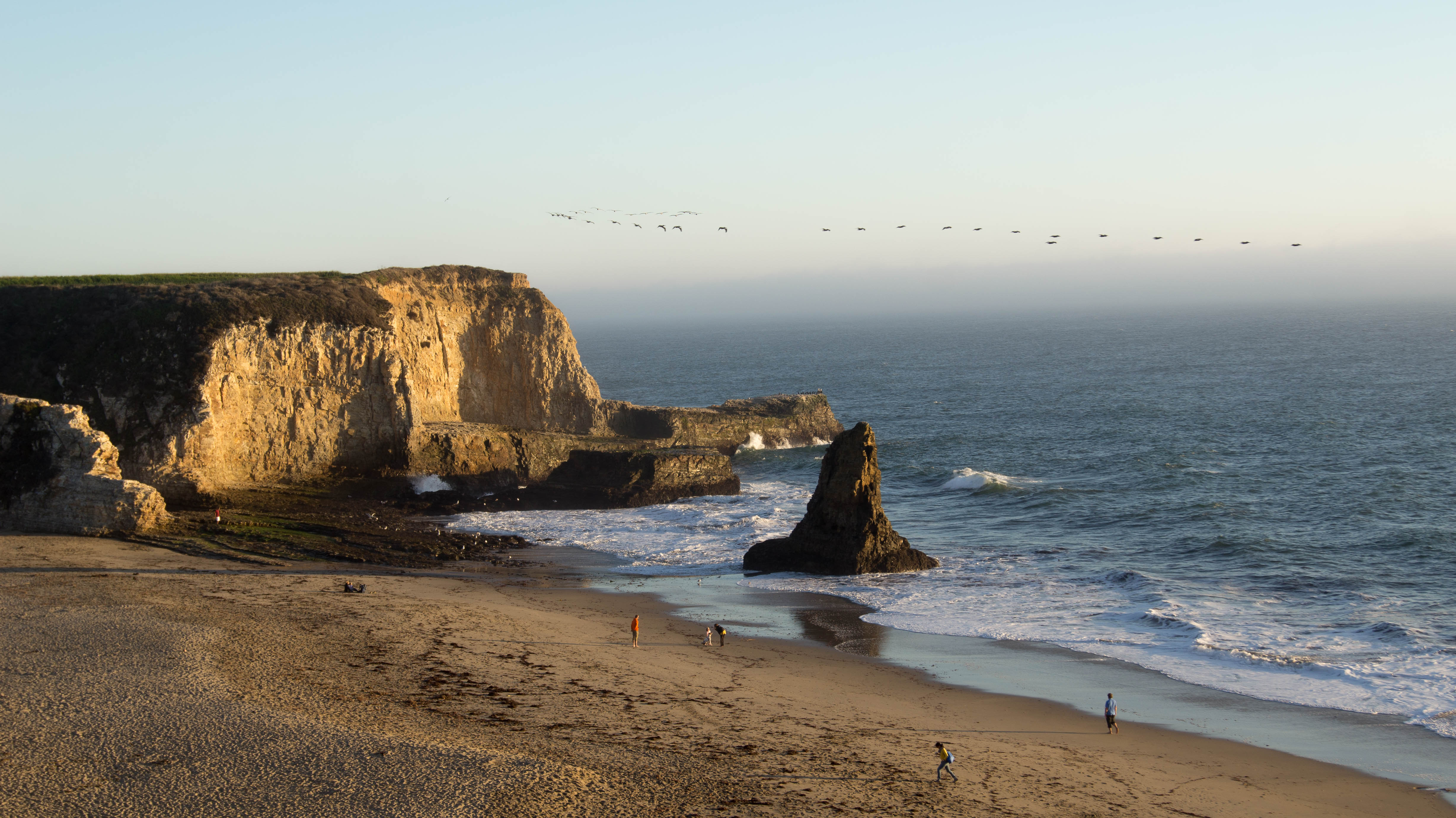 Shark Tooth Rock and Davenport Beach on the north Santa Cruz County coast