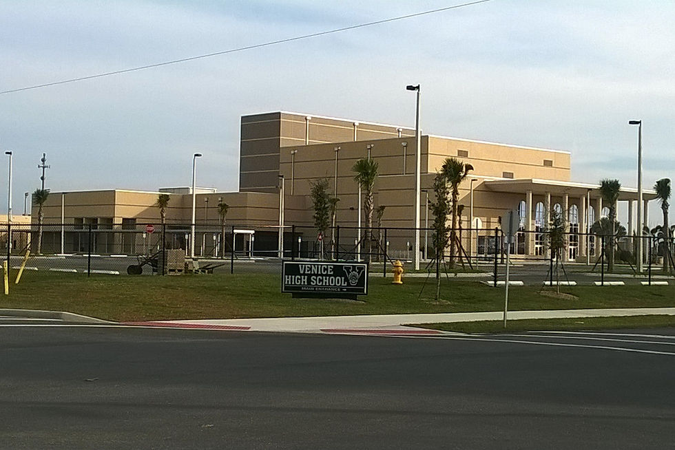 Venice High School Indian entrance sign