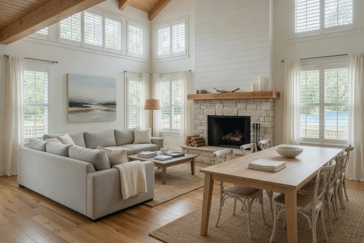 Stay lodging interior or exterior, no faces