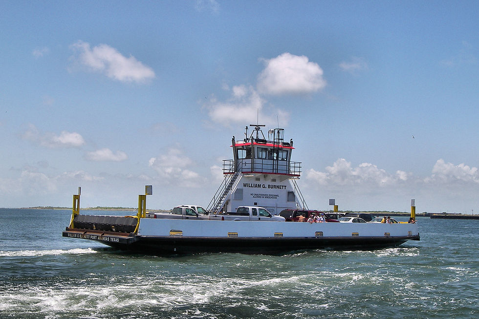Port Aransas ferry crossing the ship channel