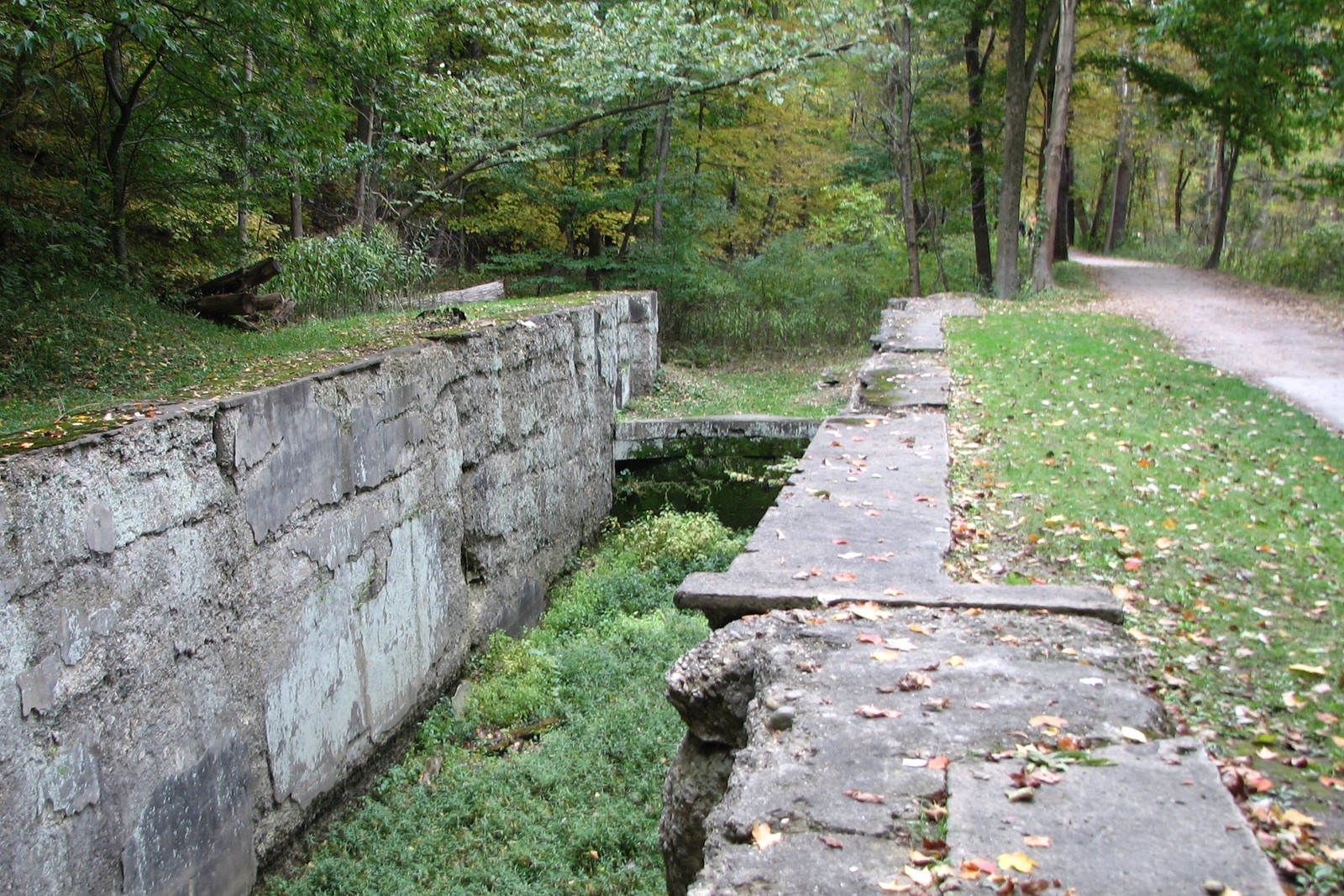Towpath trail beside the Peninsula canal lock