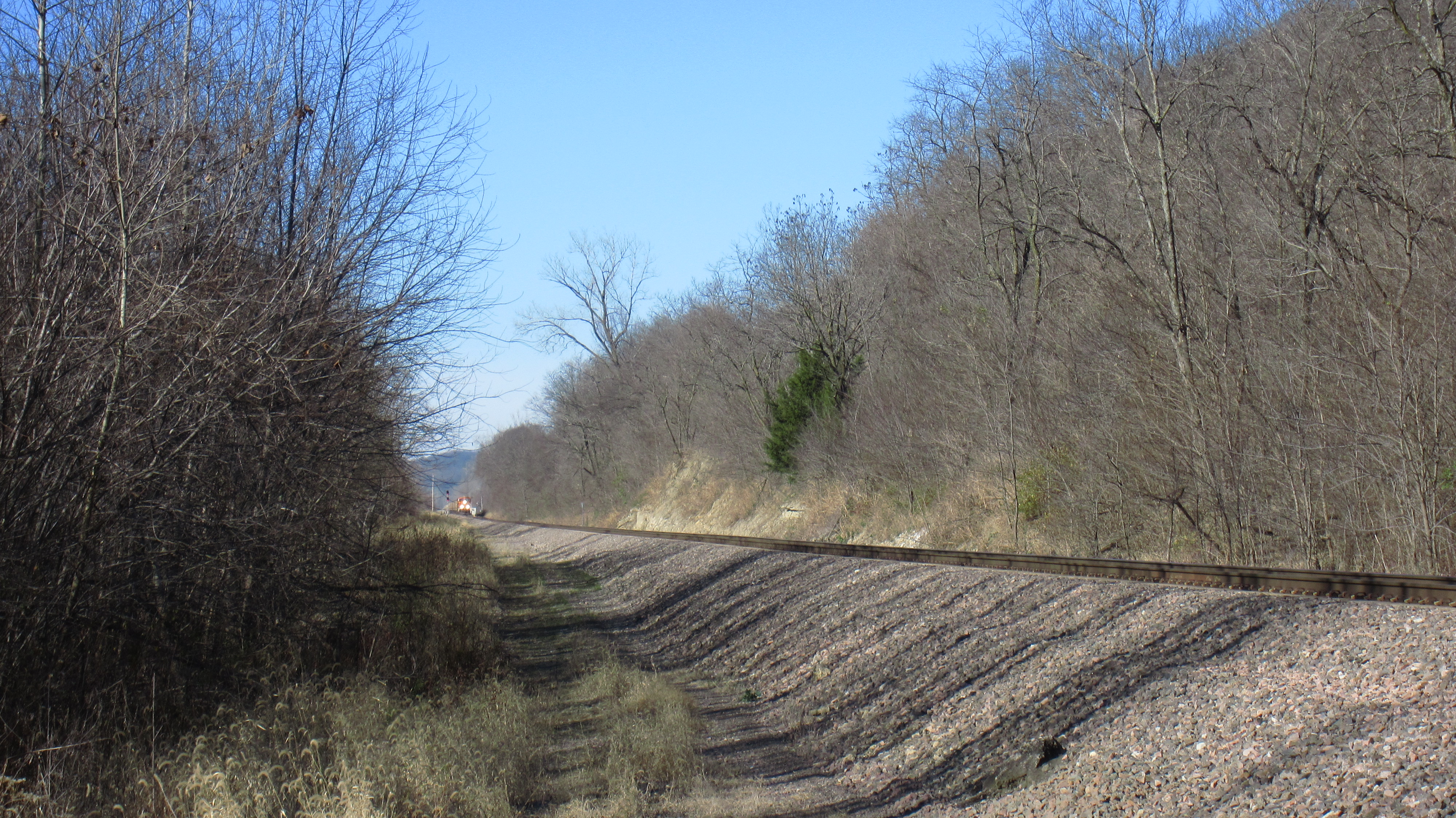 Train at Weston Bend State Park near Weston, Missouri