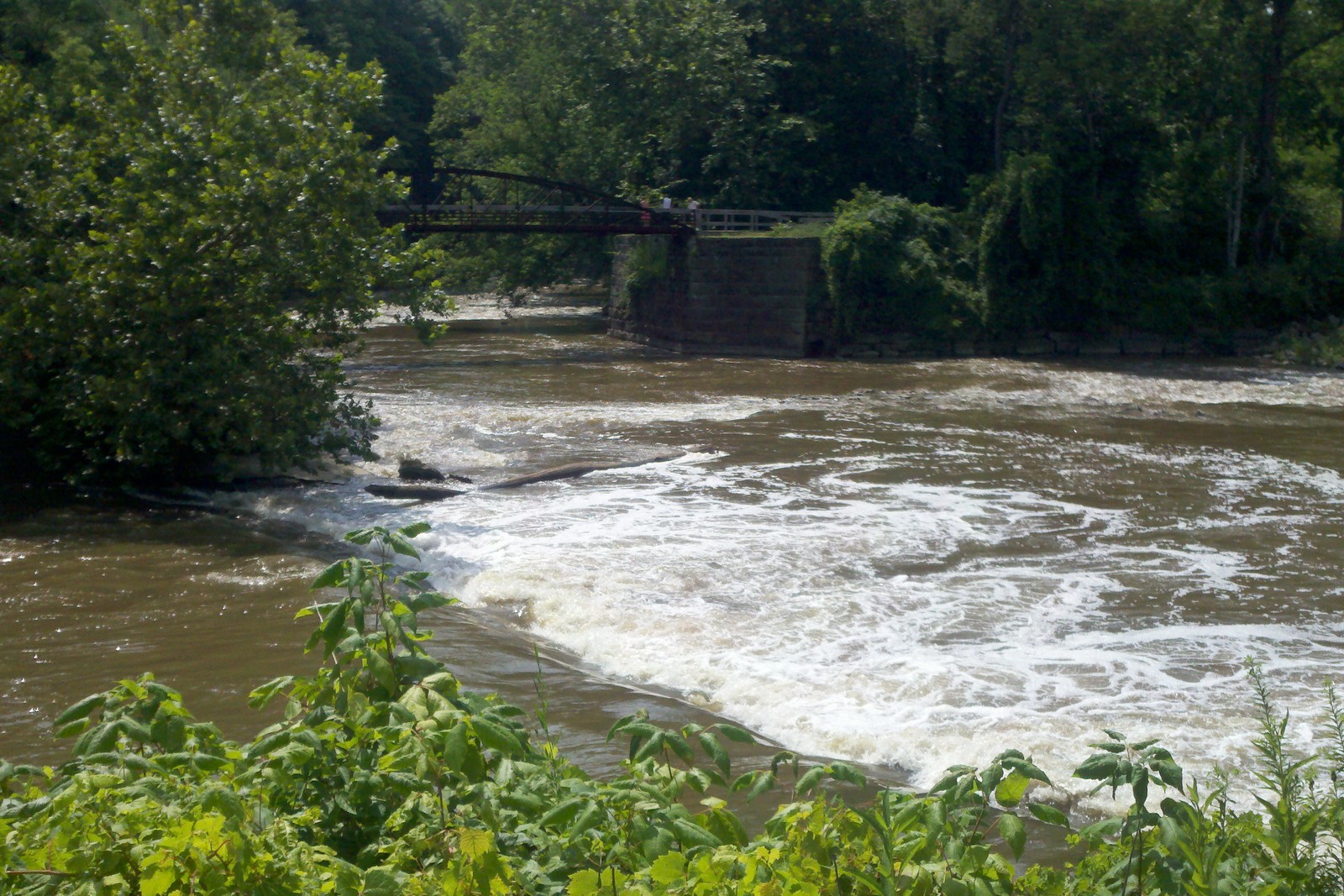 Cuyahoga River and towpath bridge in Peninsula, Ohio