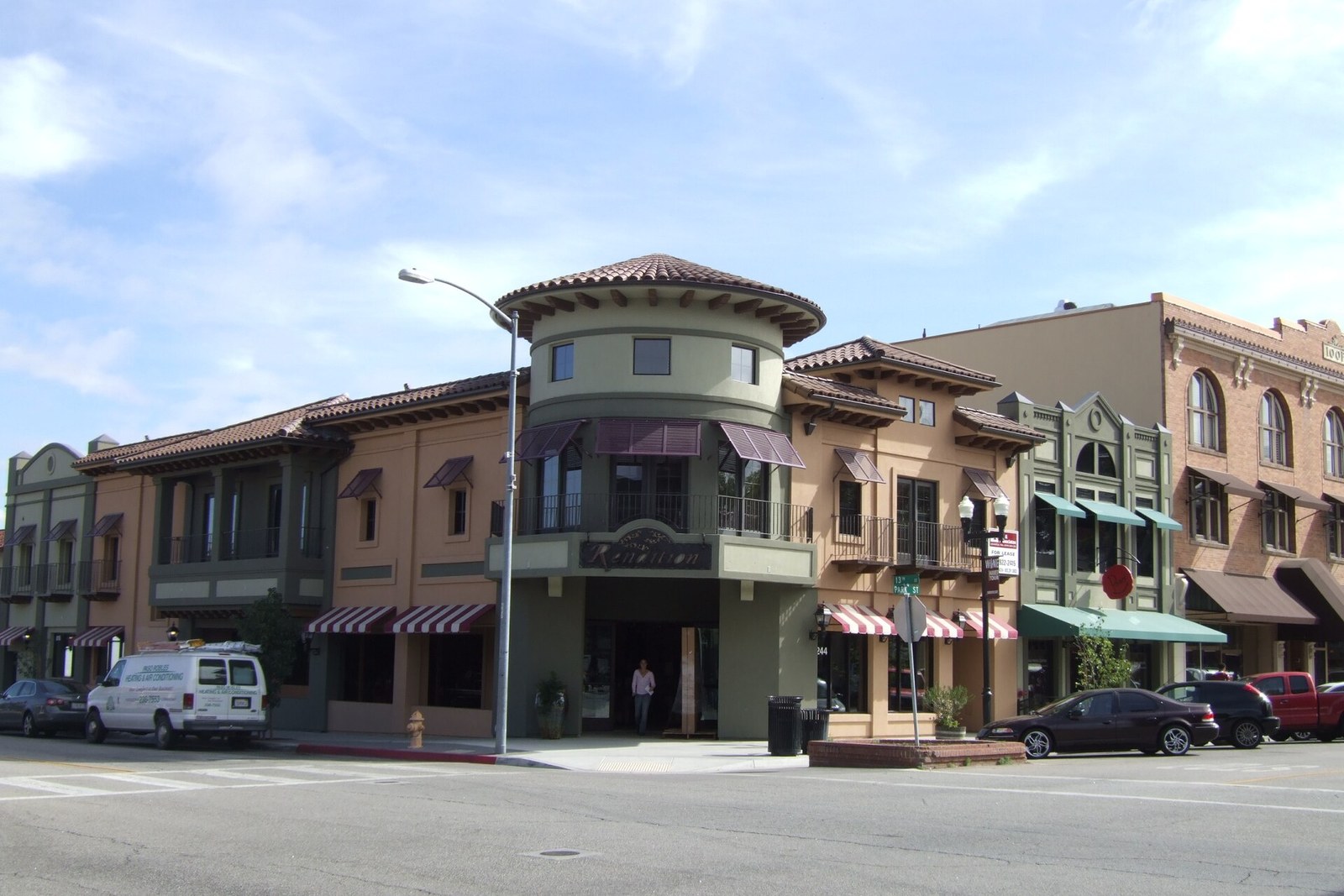 Downtown Paso Robles storefronts on a sunny street