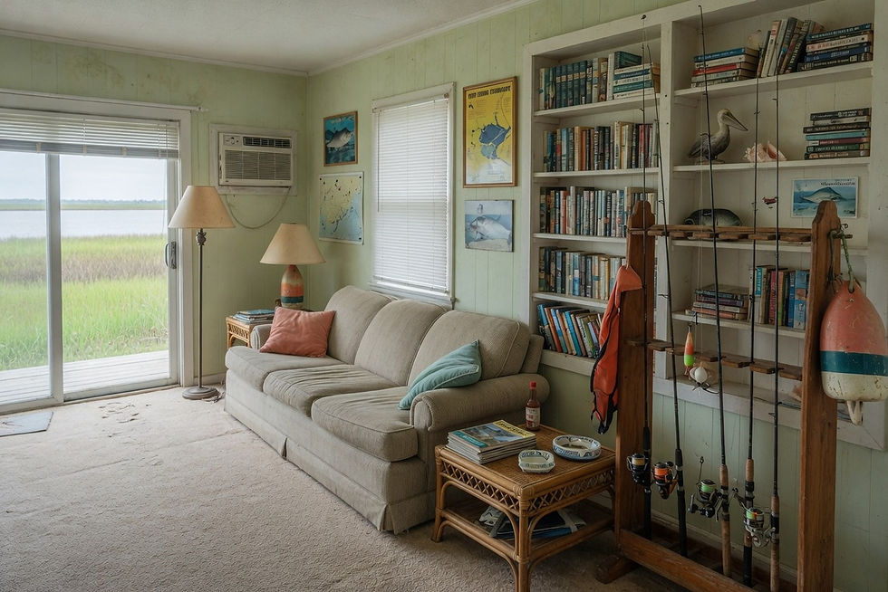 Cabin lodging exterior, vacation rental stay, no people