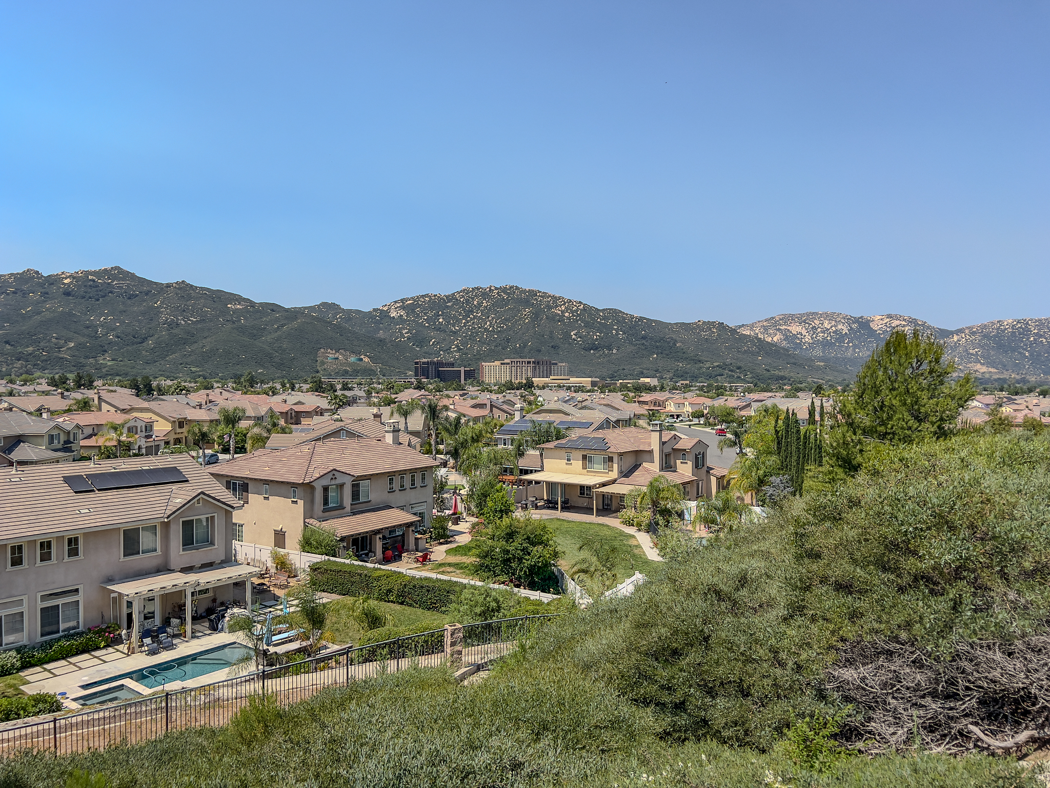 Temecula houses under Palomar Mountain with Pechanga in the distance