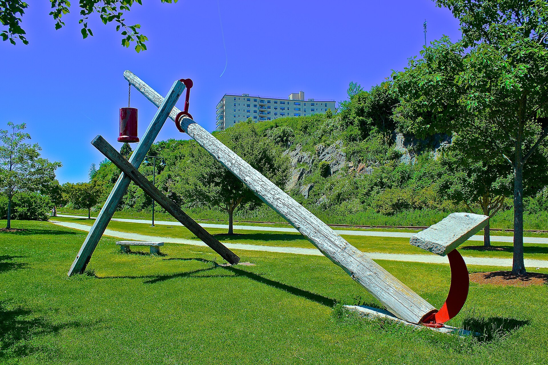 Anchor sculpture on the Eastern Promenade, Portland