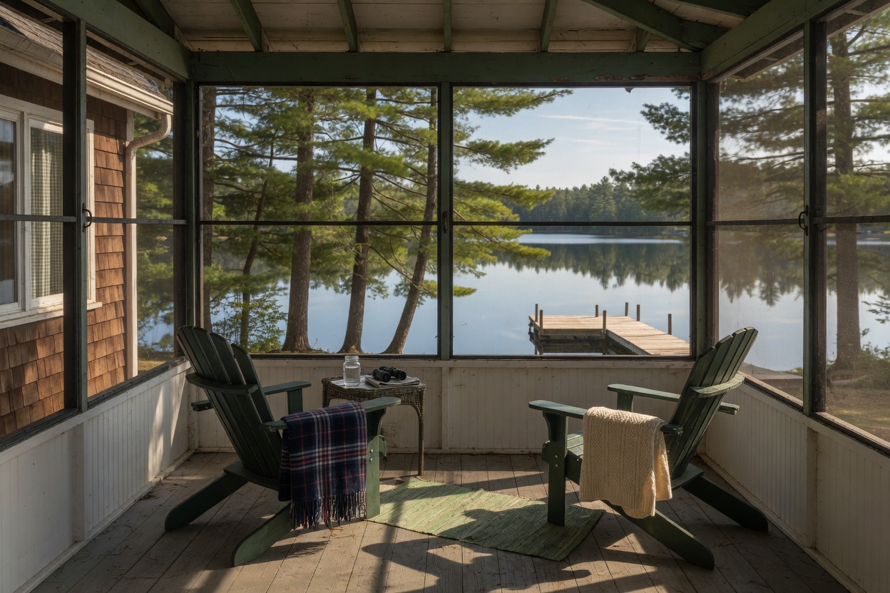 Stay lodging interior or exterior, no faces