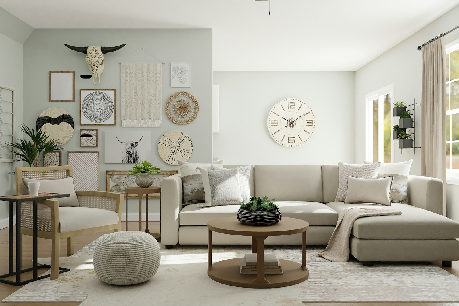 Neutral living room, no faces