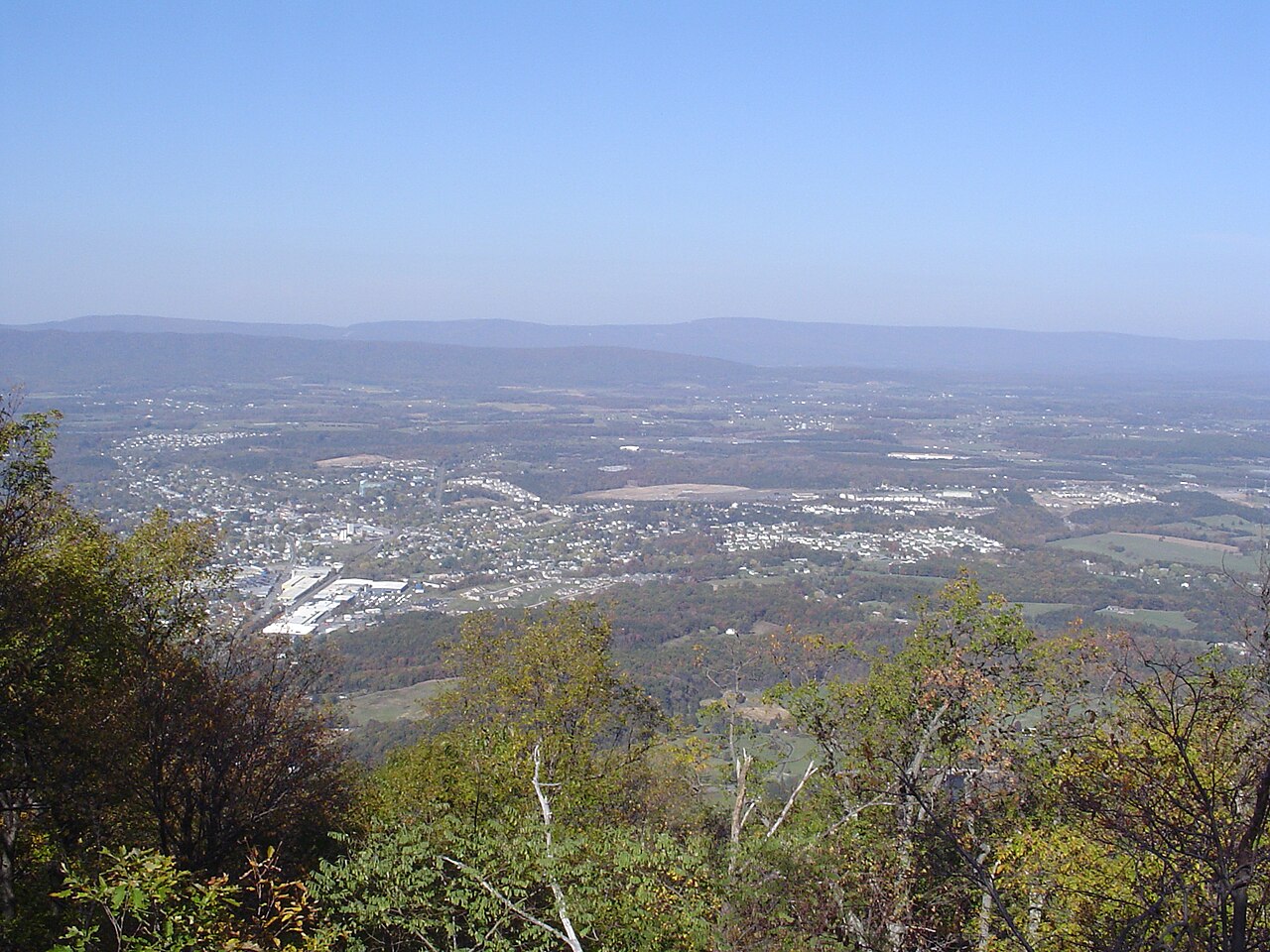 Valley farmland seen from Signal Knob on Massanutten Mountain, Virginia.