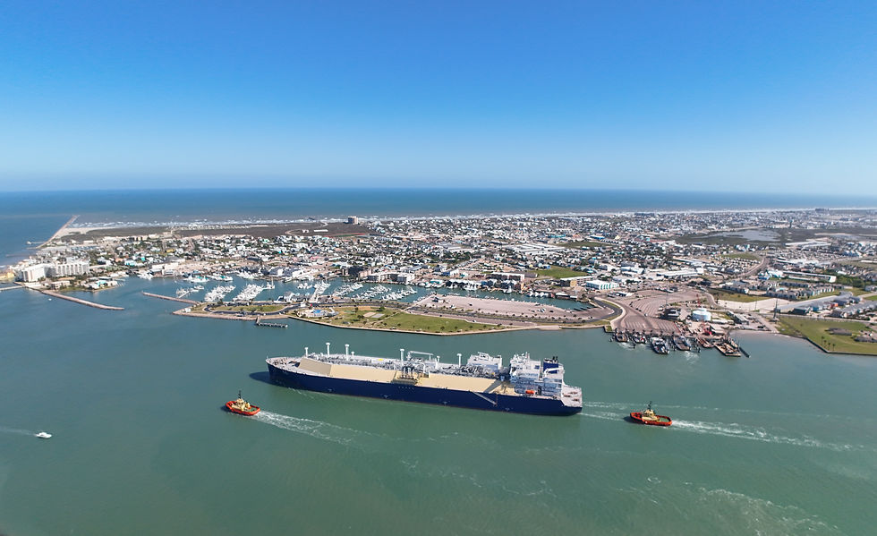Aerial view of Port Aransas, Texas
