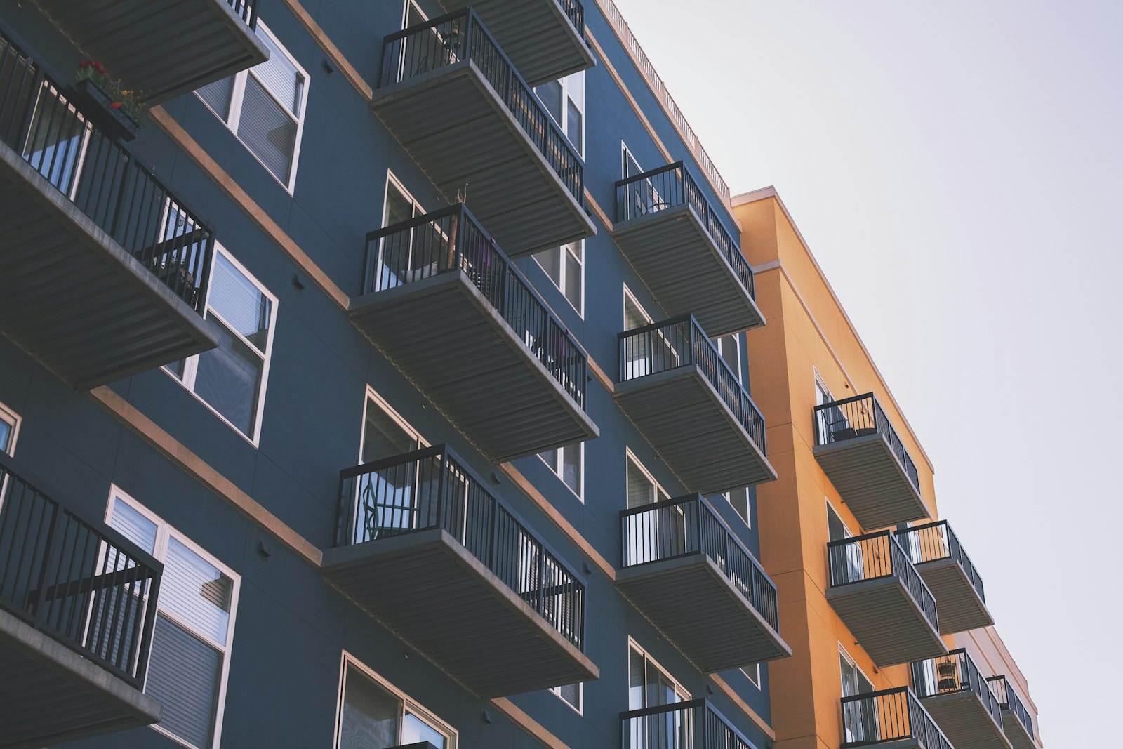 Apartment balconies, no faces