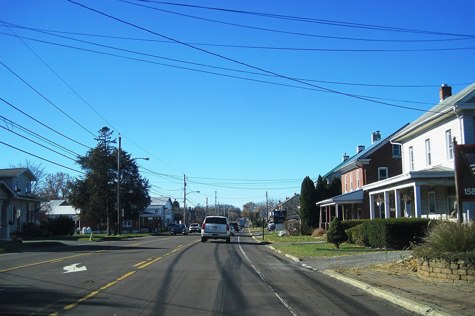 Residential street along the US-222 corridor near Kutztown