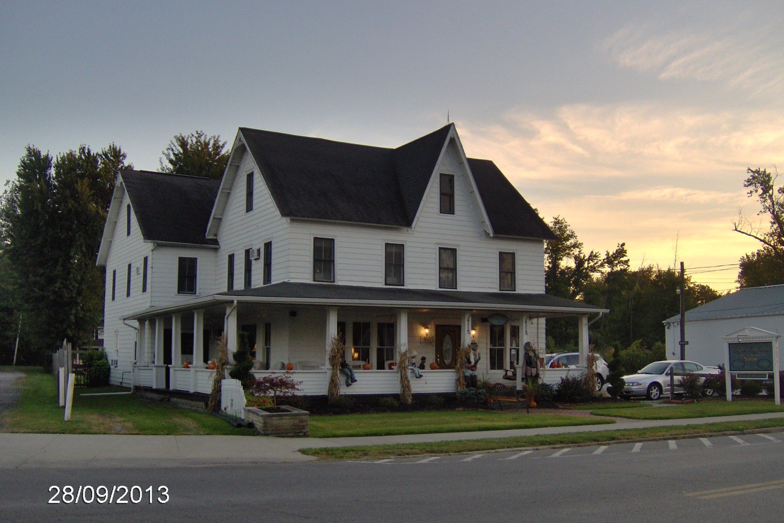 White porch house, no faces
