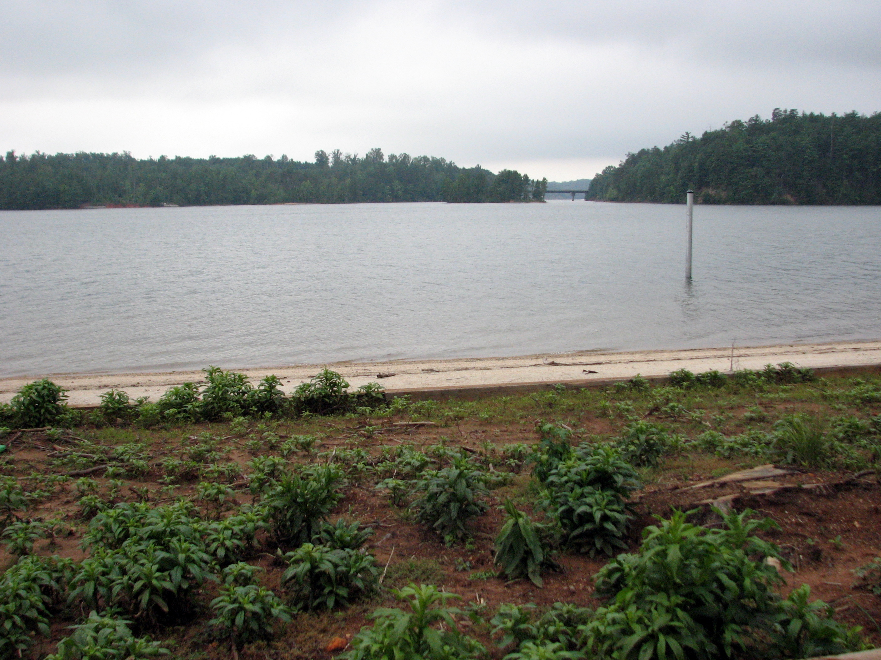 Lake James State Park beach looking across the water