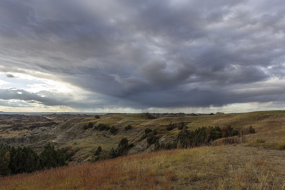 Theodore Roosevelt National Park South Unit buttes near Medora, no people