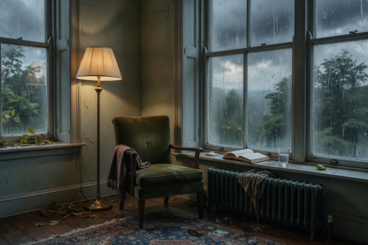 Cozy short-term rental interior styled for fall, no faces visible