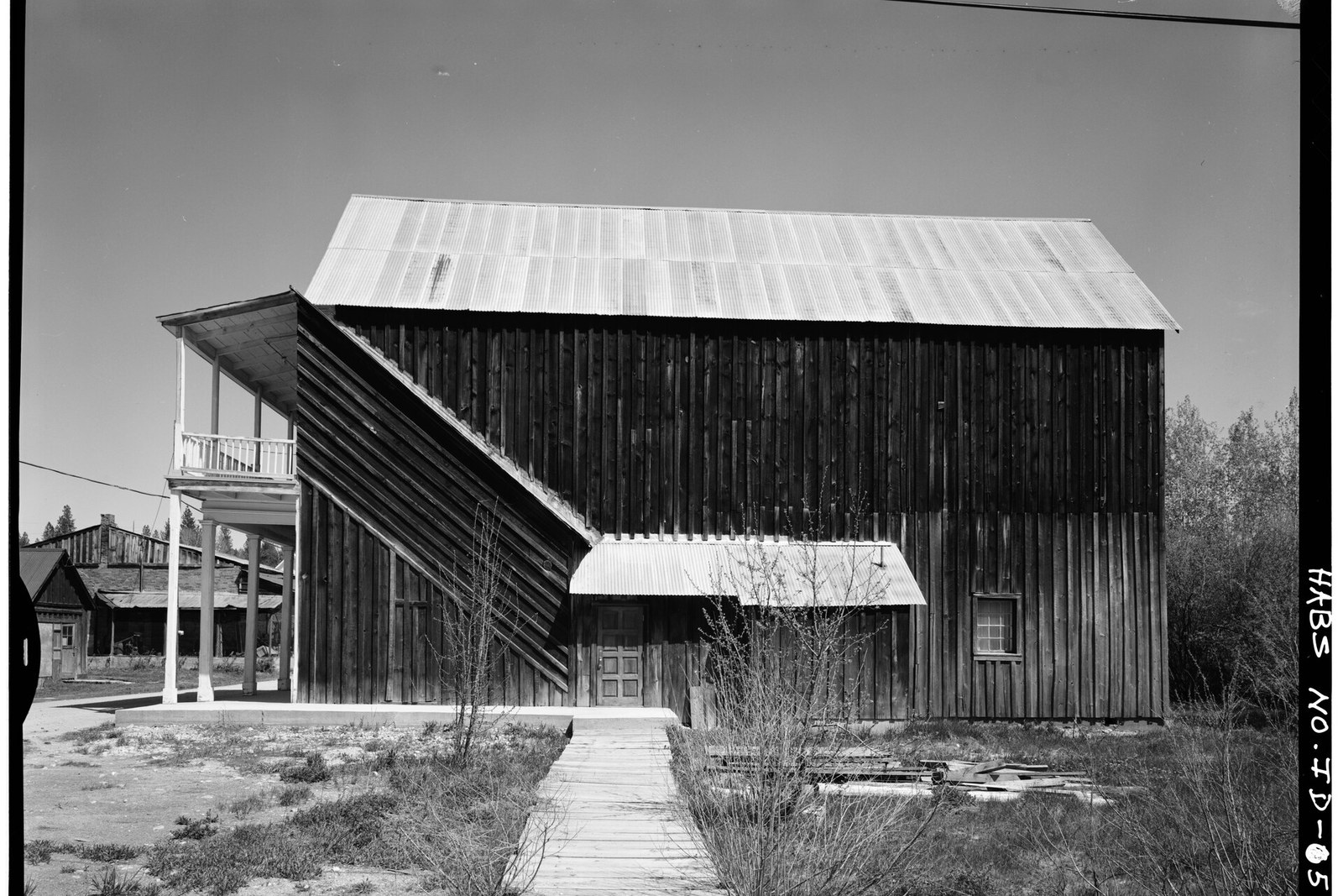 Lodge exterior with balconies, no faces