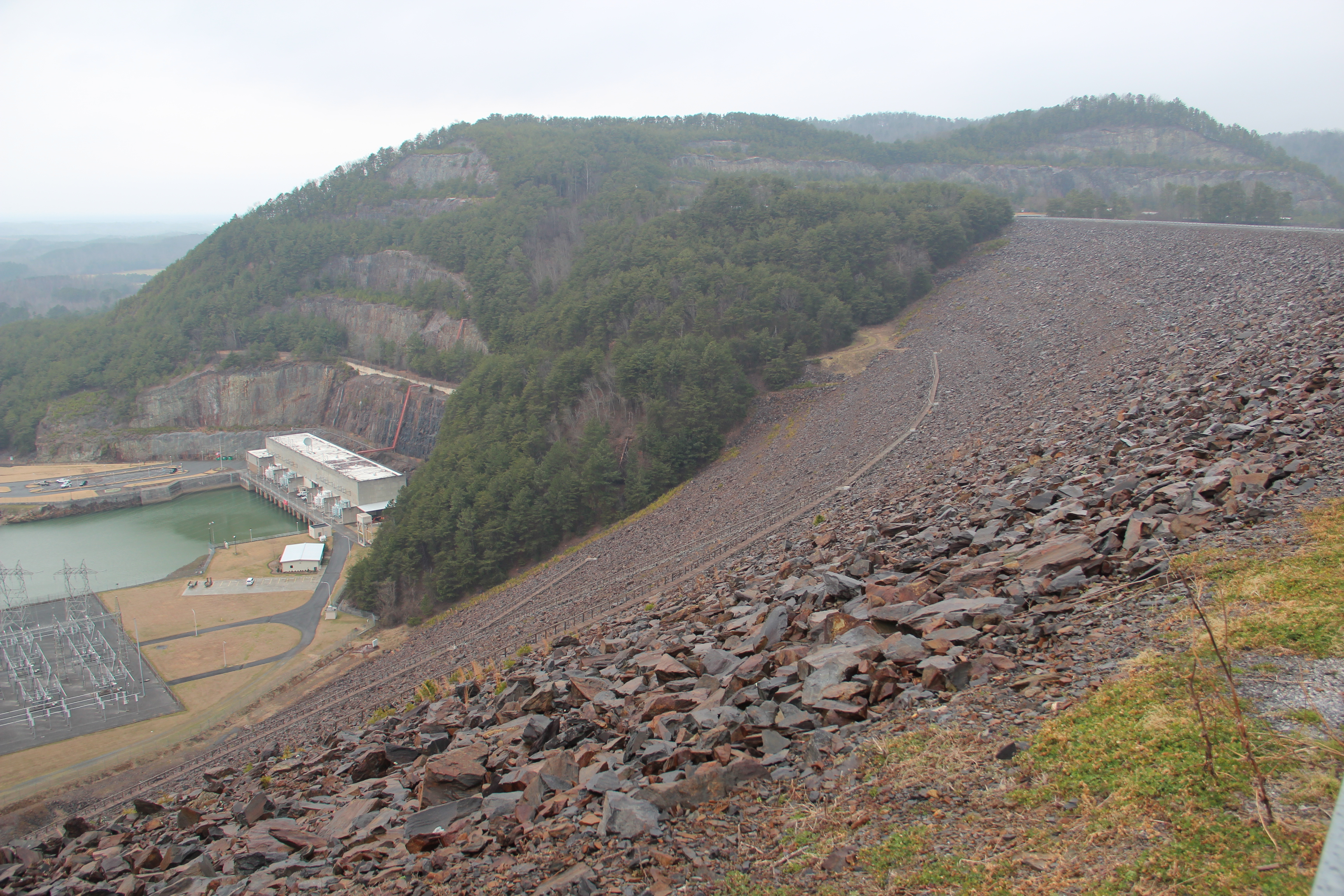 Carters Lake Dam in the mountains near Ellijay, Georgia