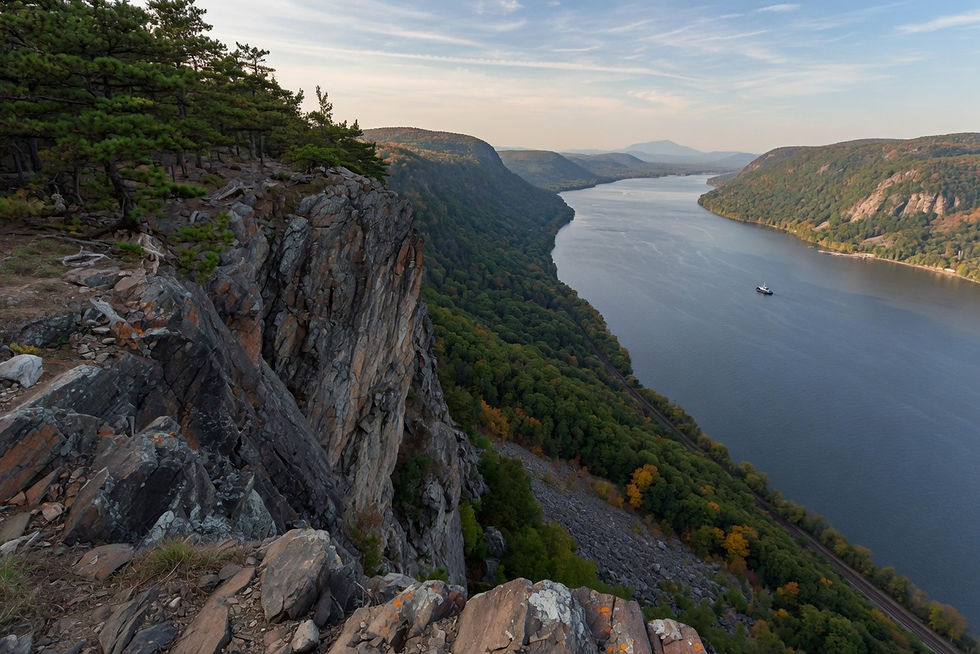 Breakneck Ridge cliffs above the Hudson