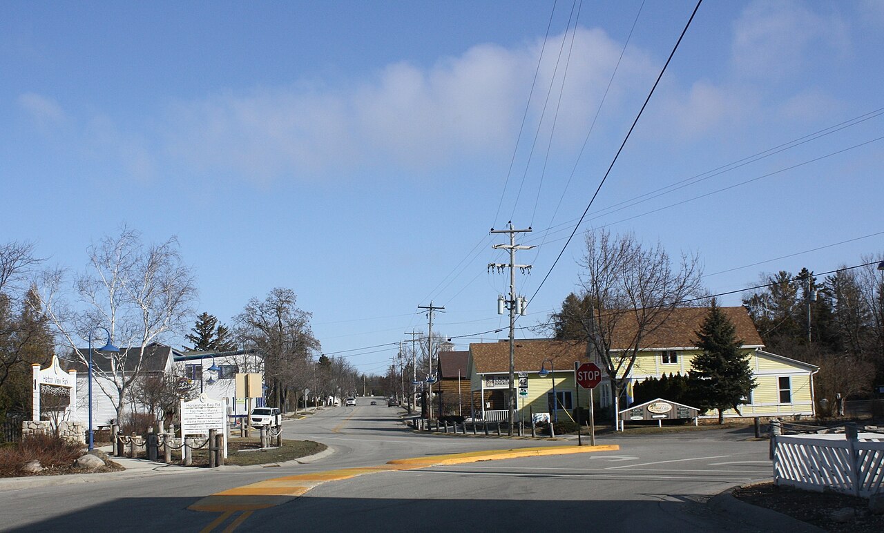 Downtown Egg Harbor along Wisconsin 42 in Door County