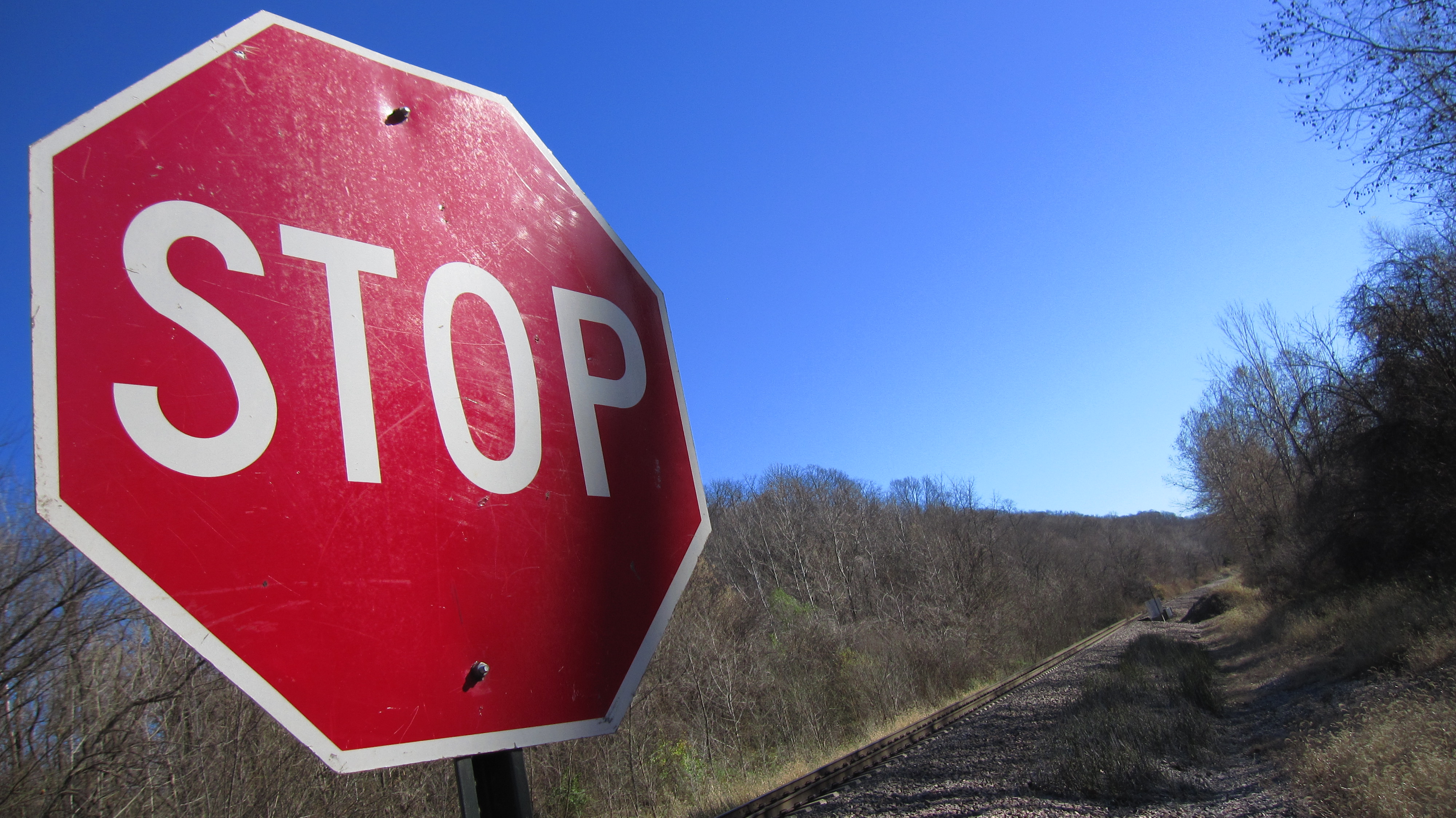 Railroad crossing at Weston Bend State Park, Missouri