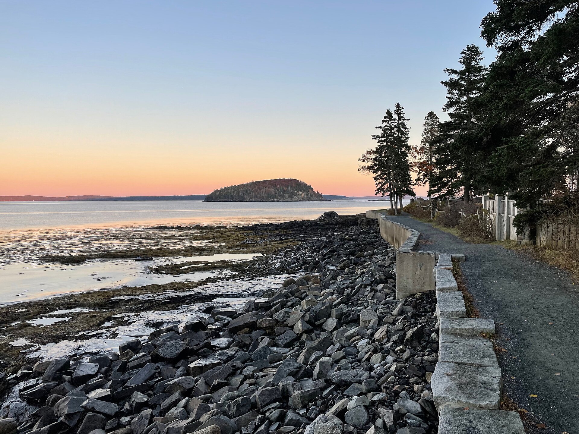Shore Path at sunset, Bar Harbor