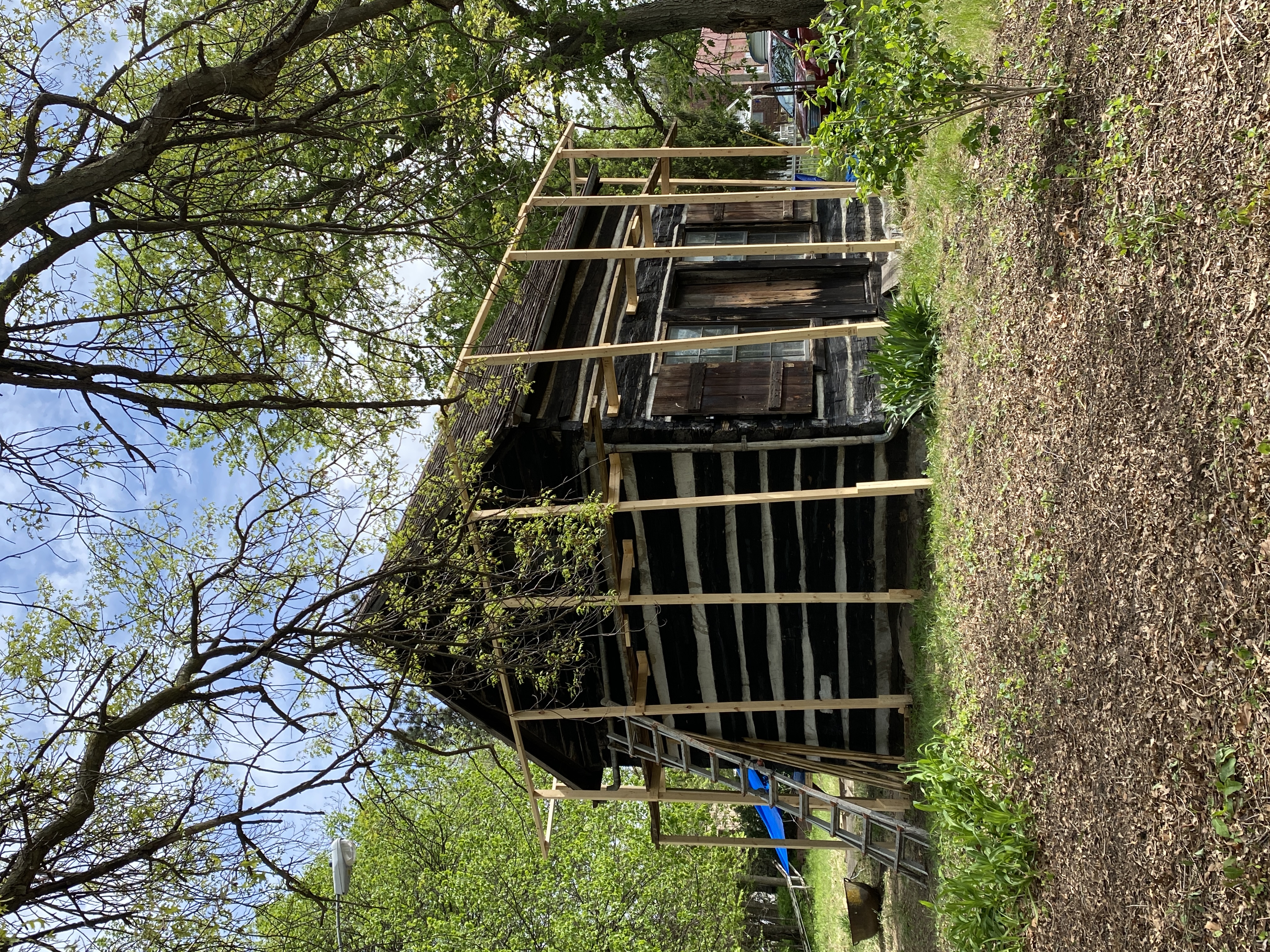 Historic cabin landscape in Nebraska City, Nebraska