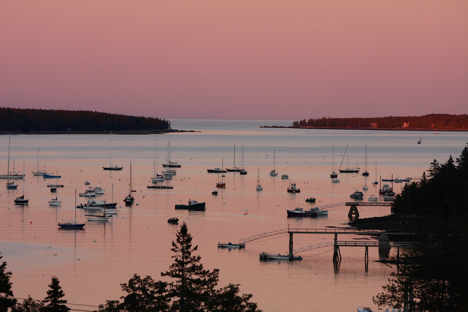 Sunset over Southwest Harbor, Mount Desert Island