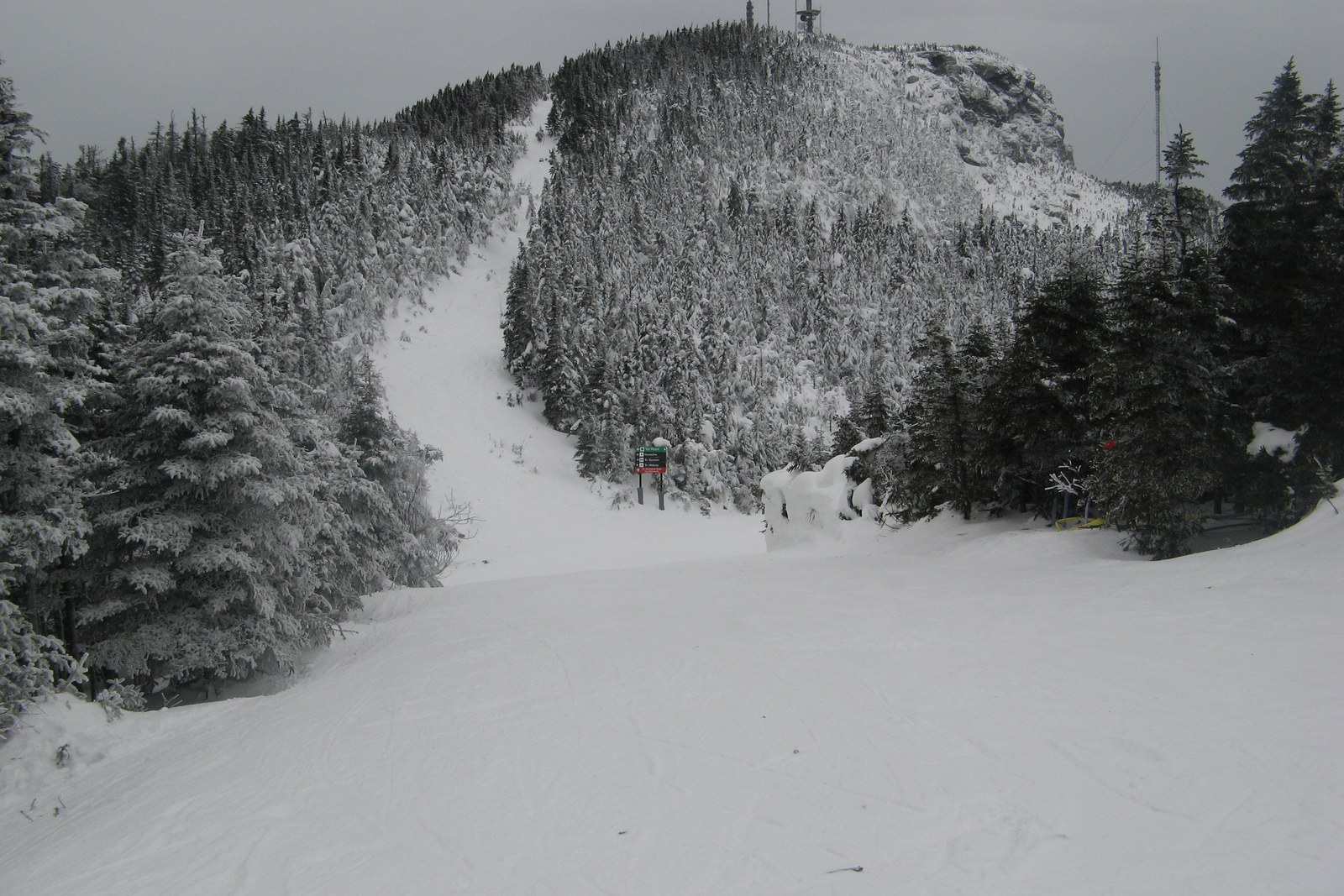 Winter ski trail toward the Chin of Mount Mansfield
