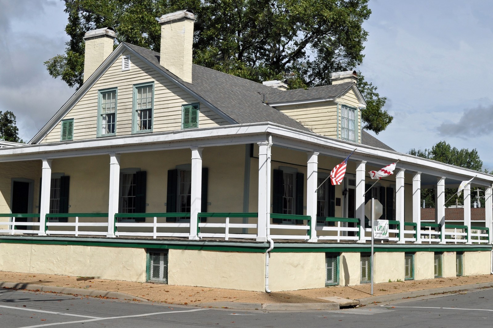 Inn stay exterior with porch, no faces