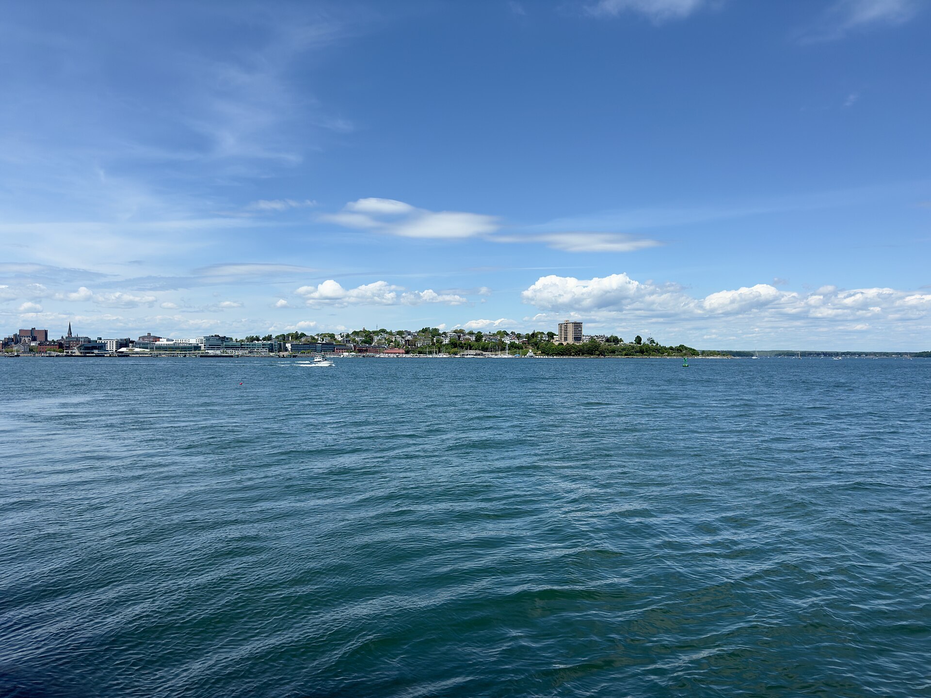 Munjoy Hill skyline from Casco Bay