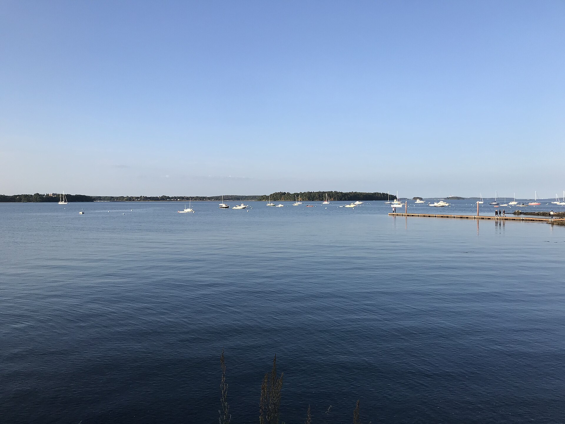 Sailboats on Casco Bay from the East End