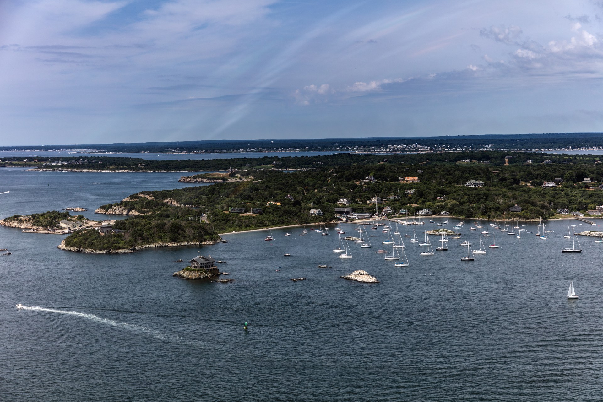 Aerial view of Newport Harbor, Rhode Island