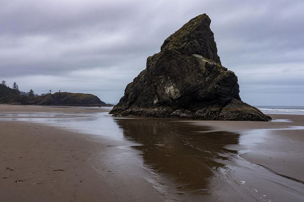 Empty Proposal Rock at Neskowin, no people
