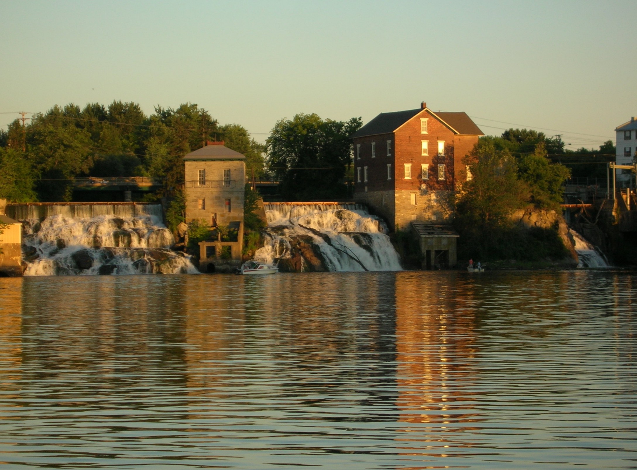 Otter Creek falls from the Vergennes, Vermont town dock