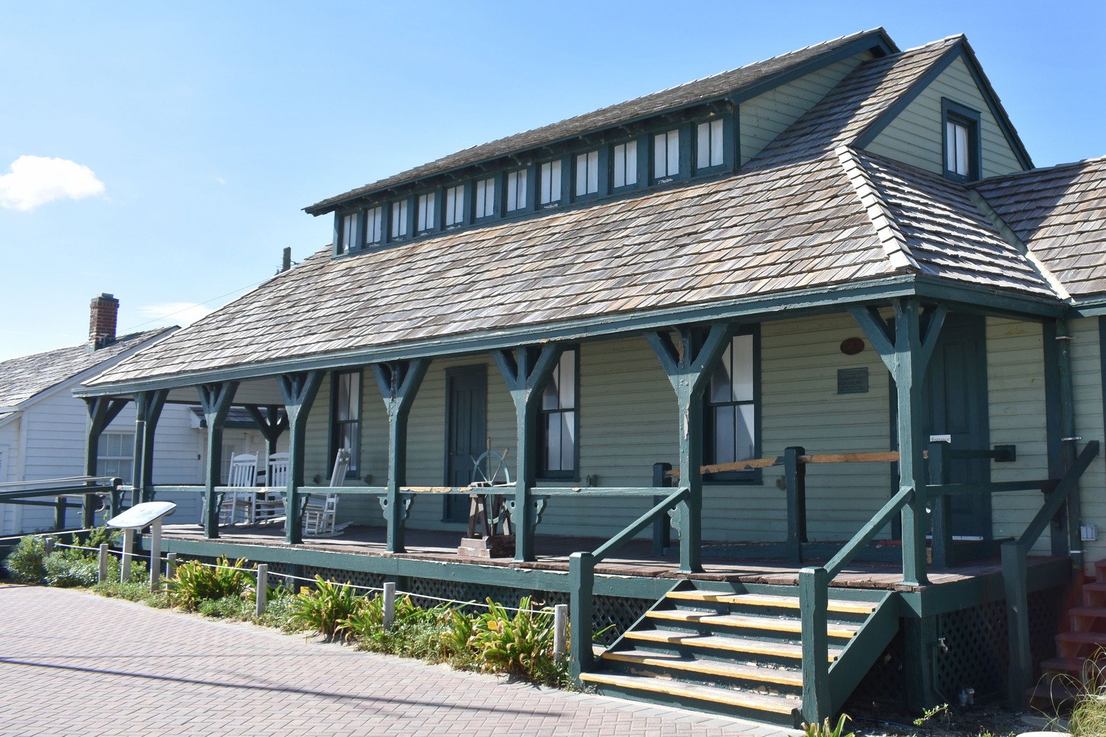 Coastal house with porch on the Gulf, no faces