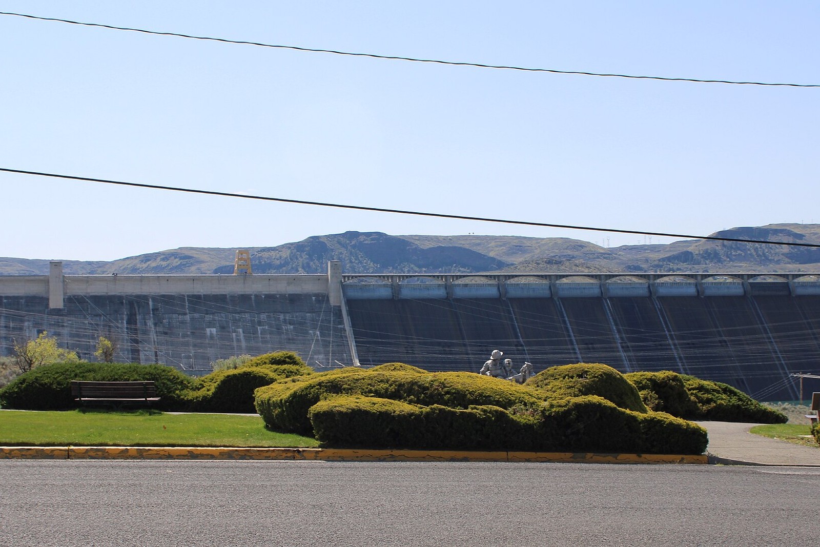 Grand Coulee Dam seen from town