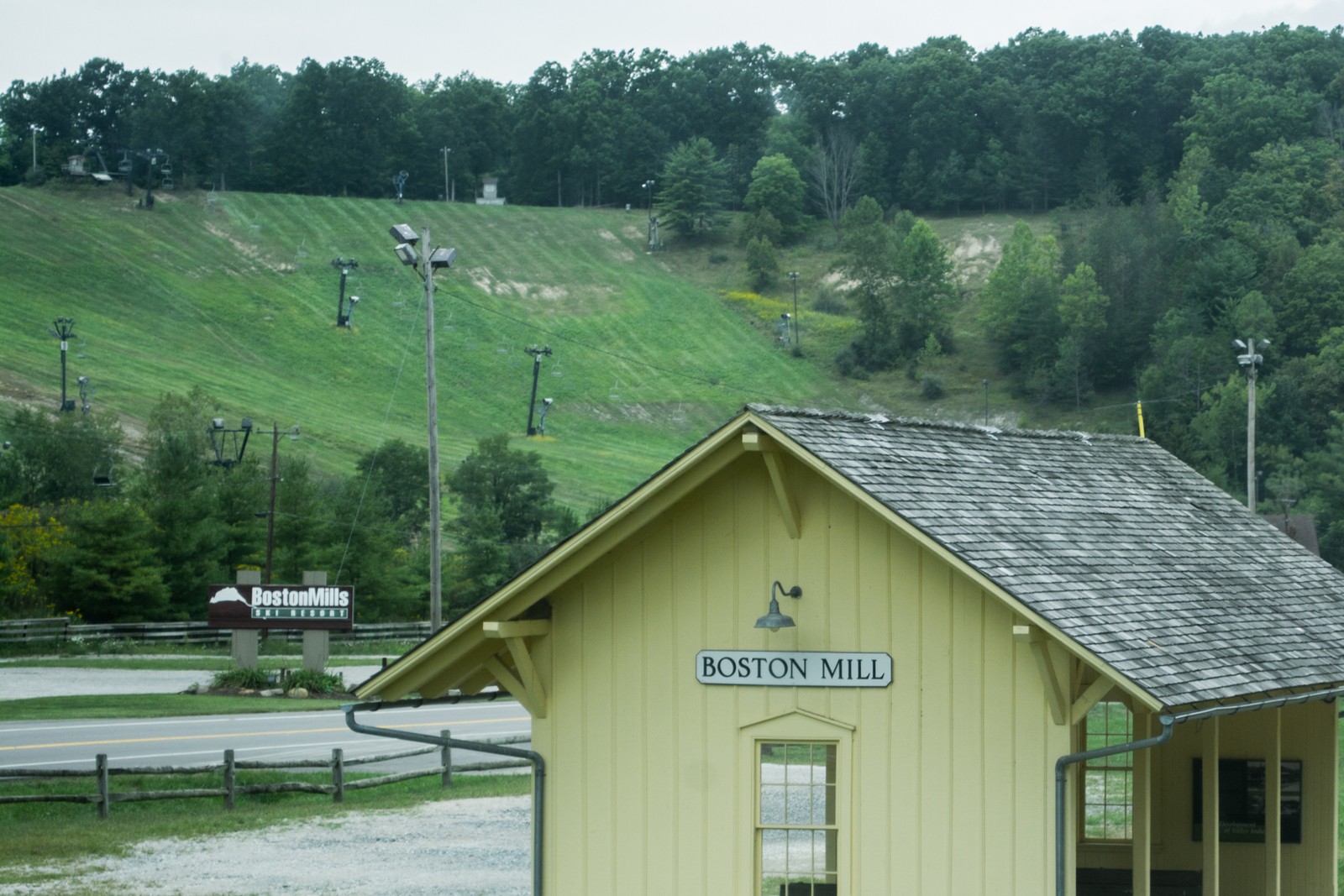Boston Mill station and Boston Mills ski slope near Peninsula, Ohio