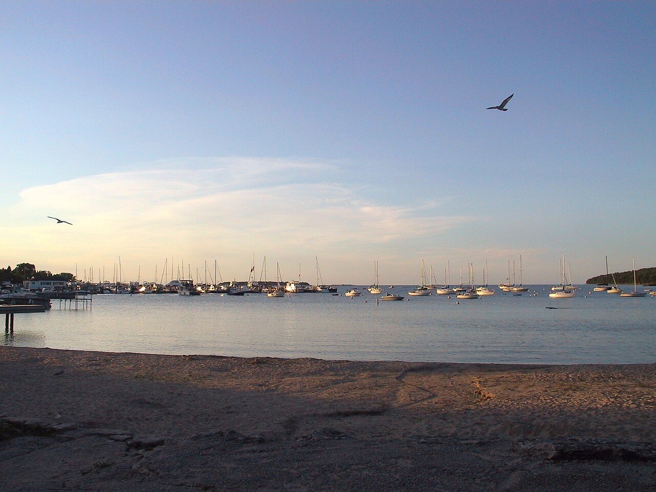 Fish Creek Harbor Park shoreline in Door County, Wisconsin