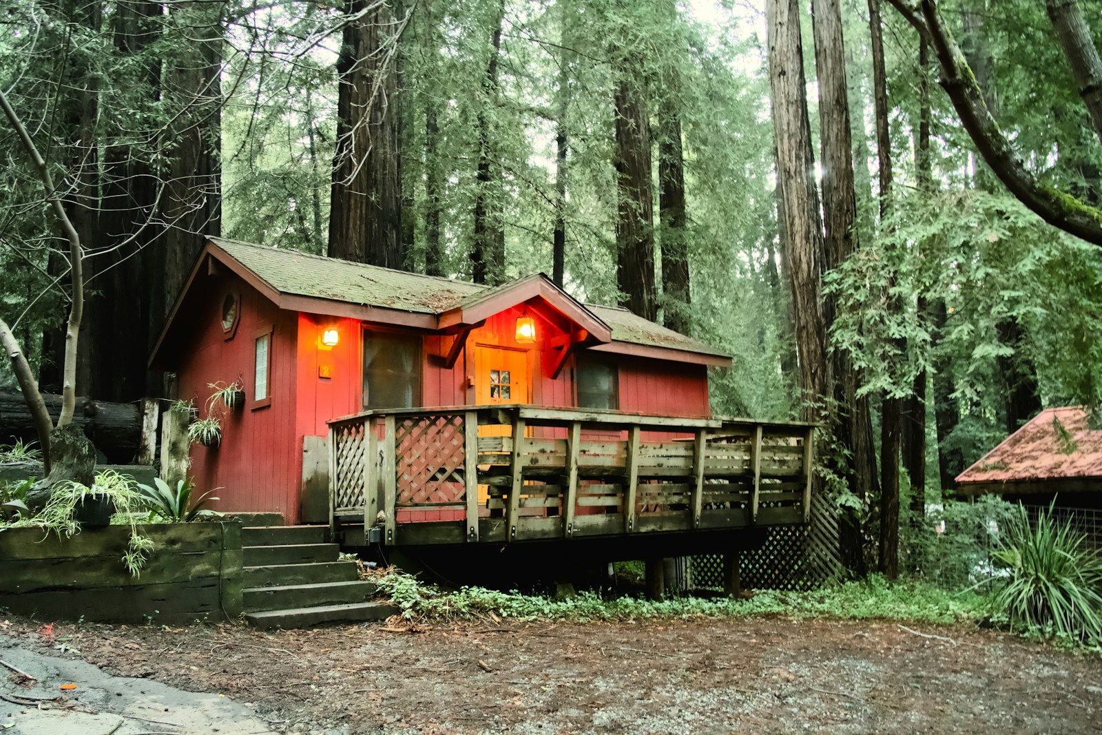 Cabin stay exterior, no faces