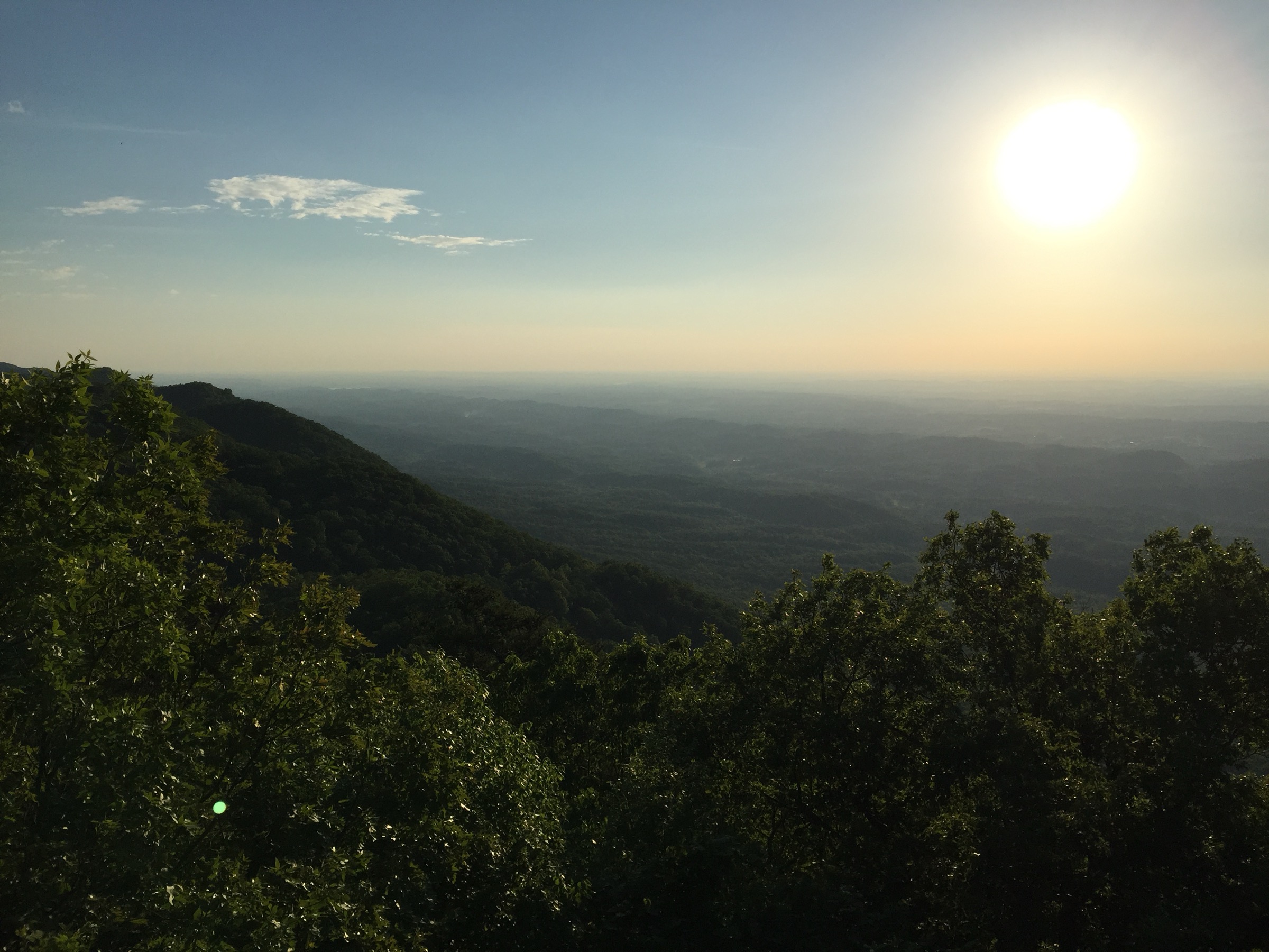 Late sun from Look Rock over the Quiet Side valleys
