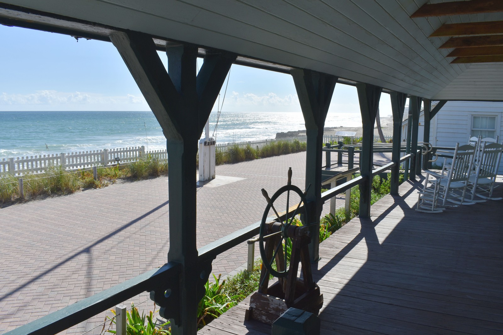 Beach-house porch on the Gulf, no faces