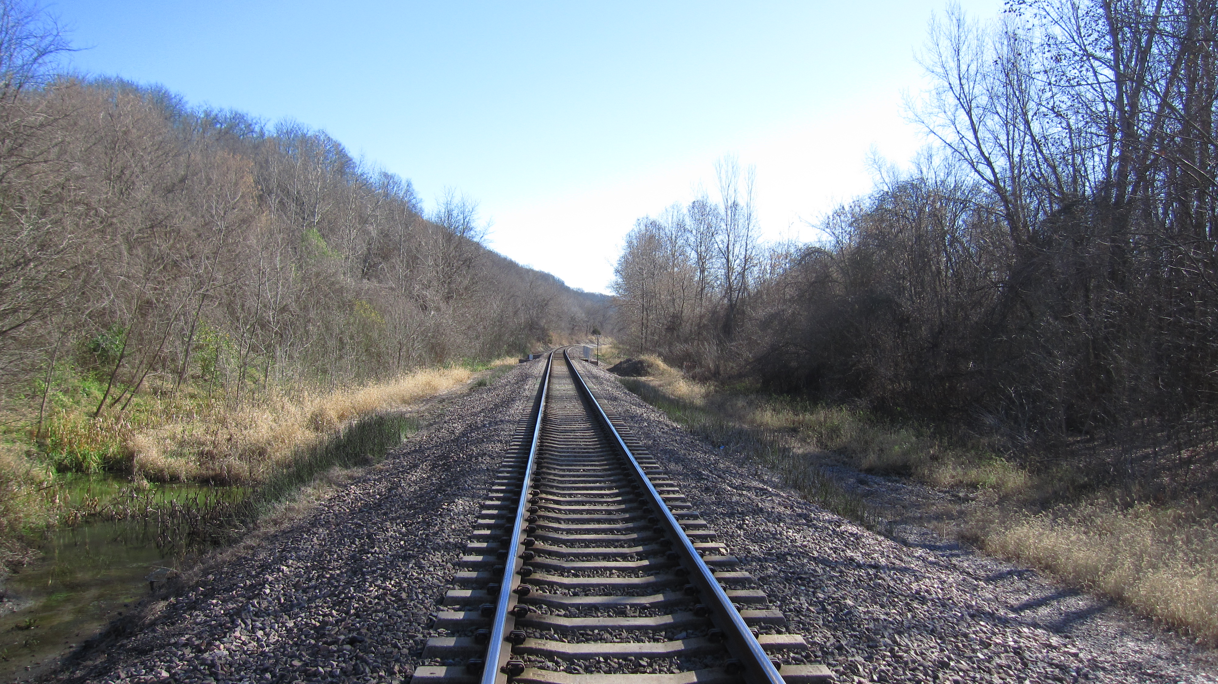 Railroad corridor at Weston Bend State Park near Weston, Missouri