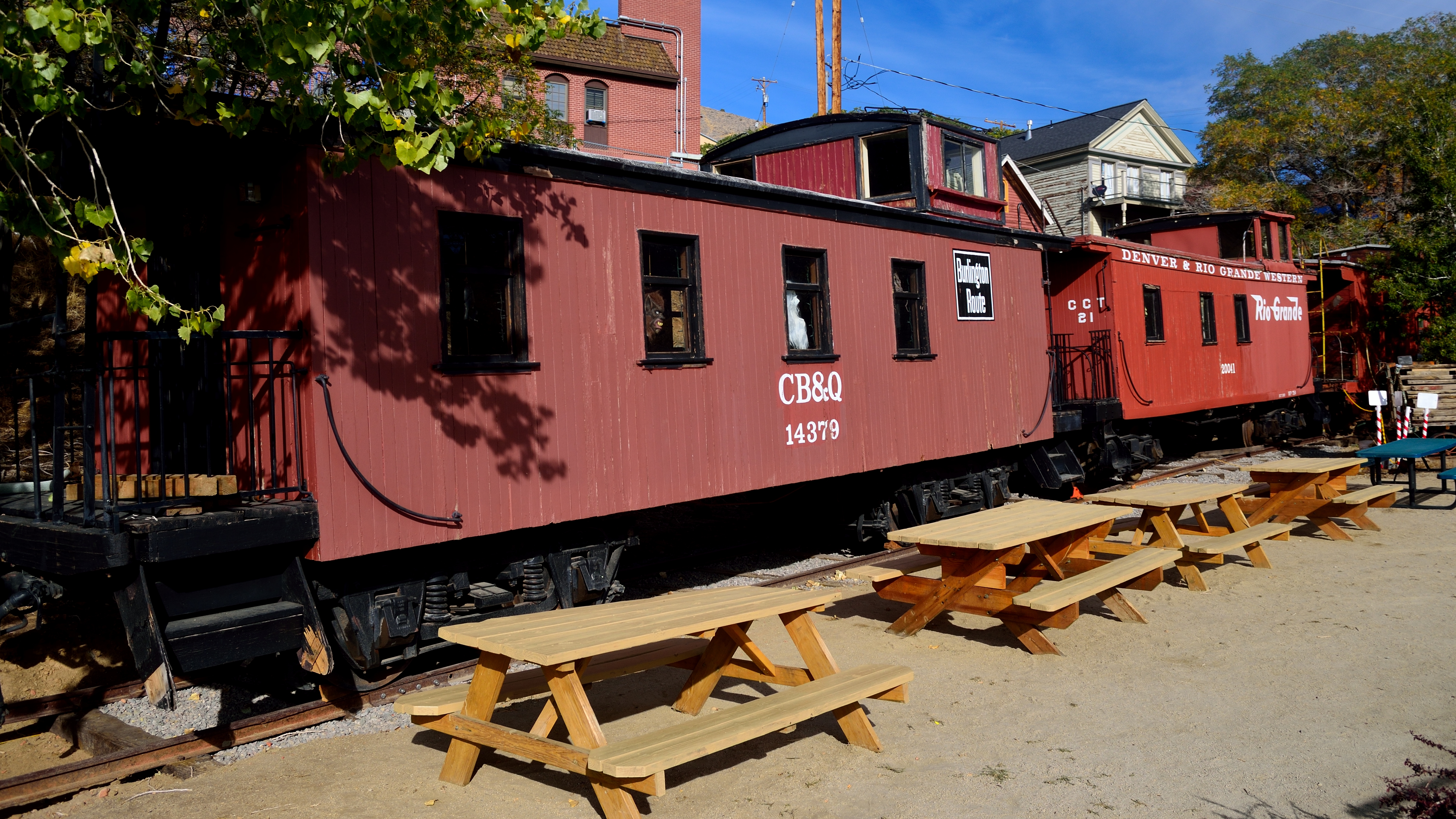 Virginia and Truckee cabooses in Virginia City, Nevada
