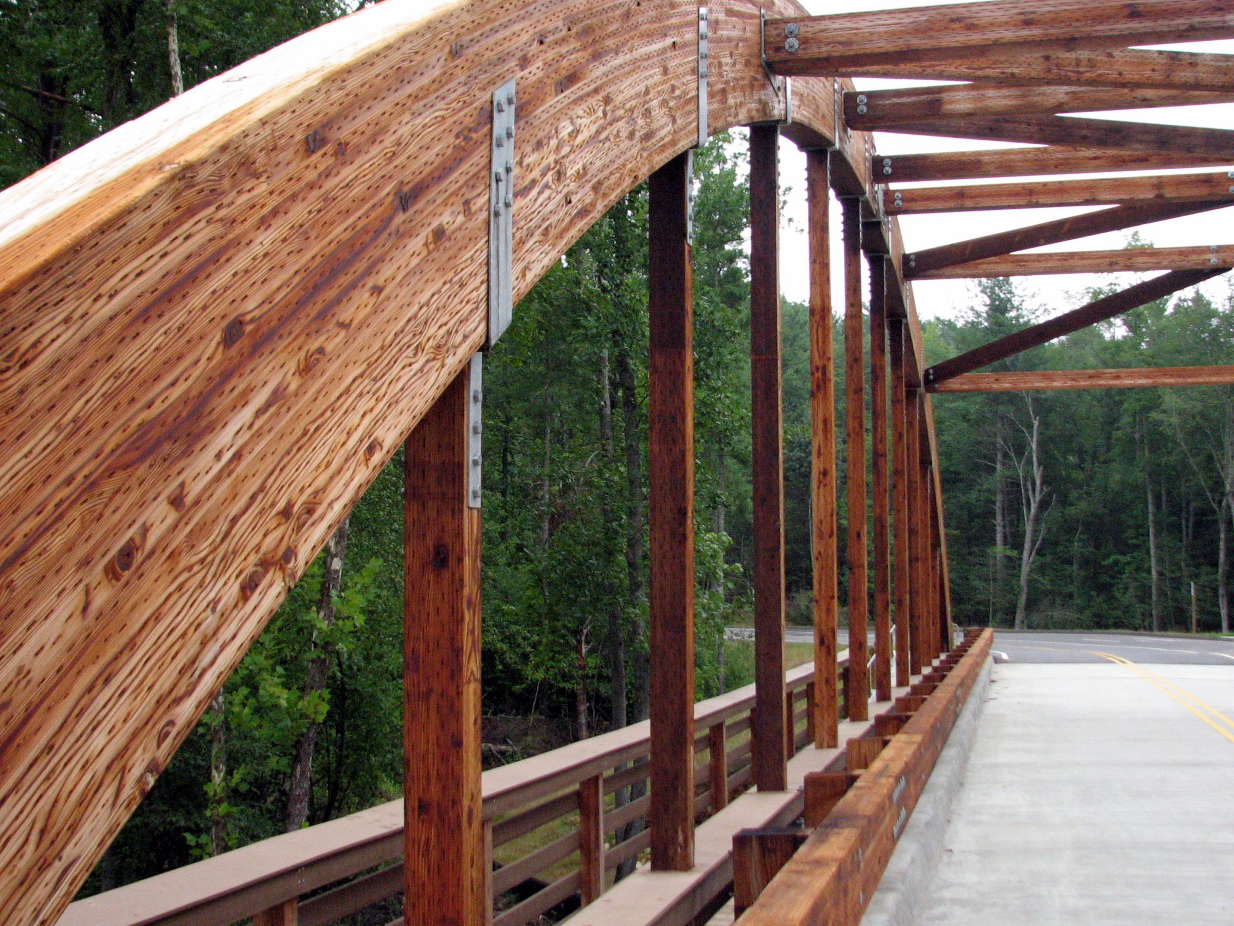 Lake James State Park bridge timber and the road to the water
