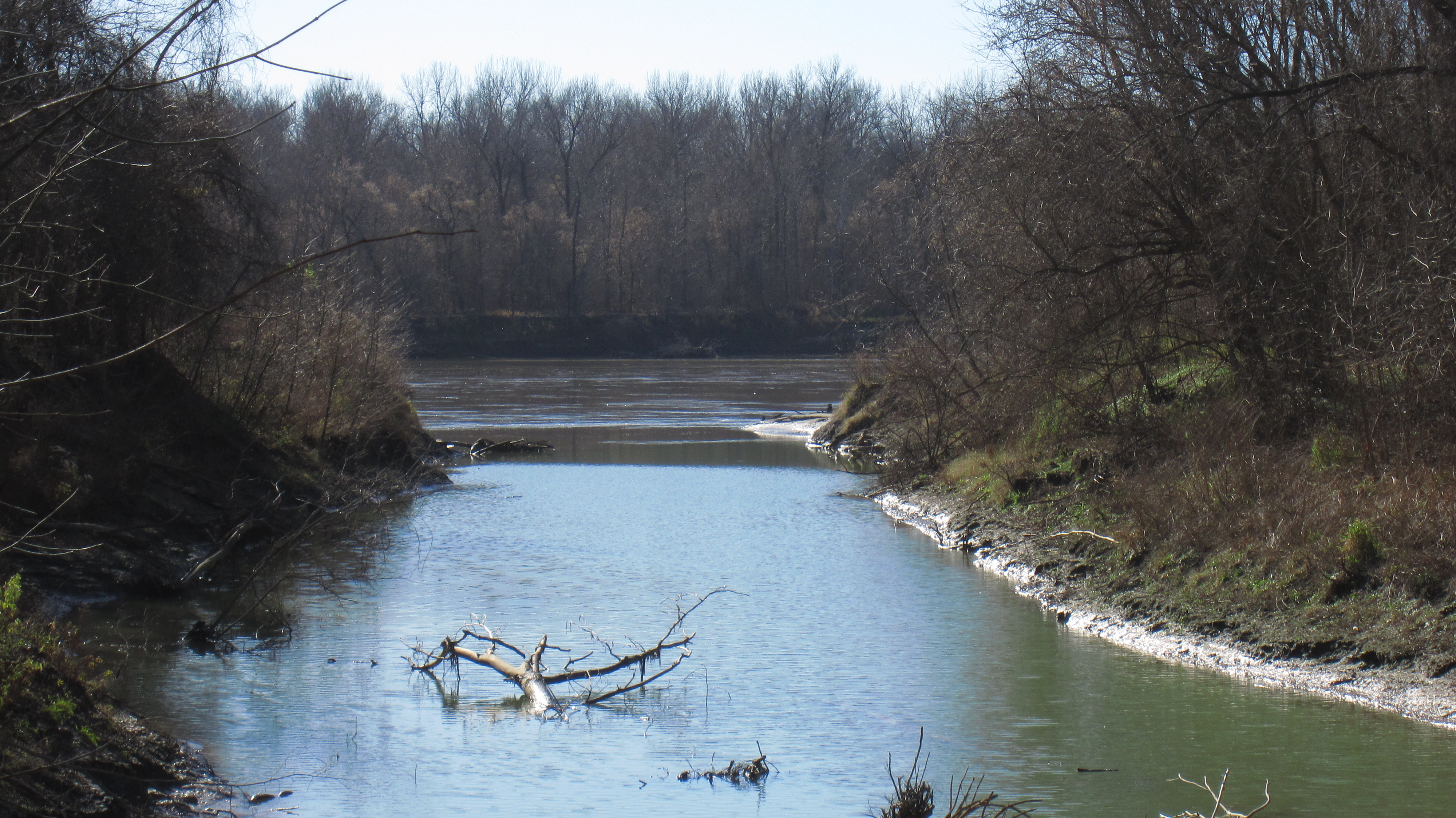 Bear Creek toward the Missouri River at Weston Bend State Park