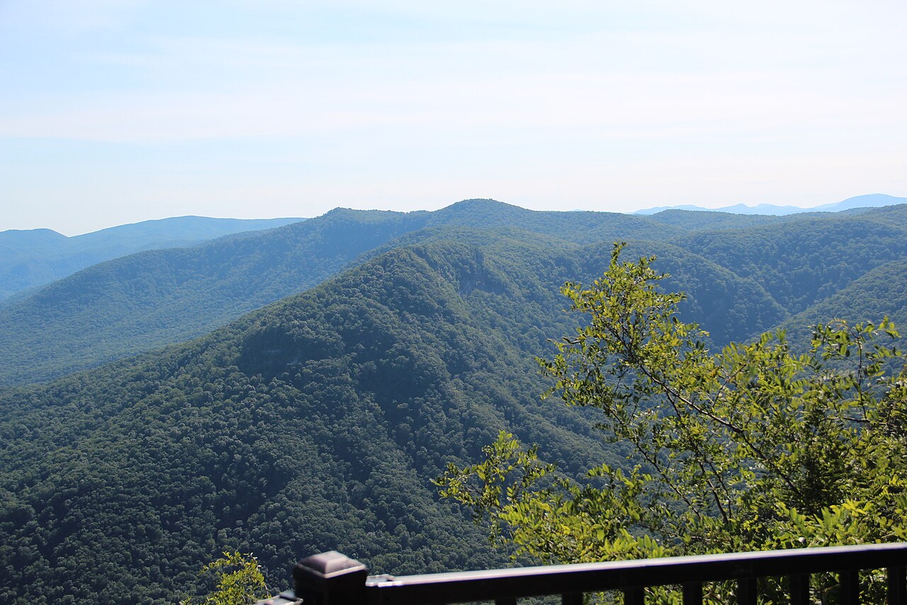 Raven Cliff Mountain from Caesars Head, South Carolina.
